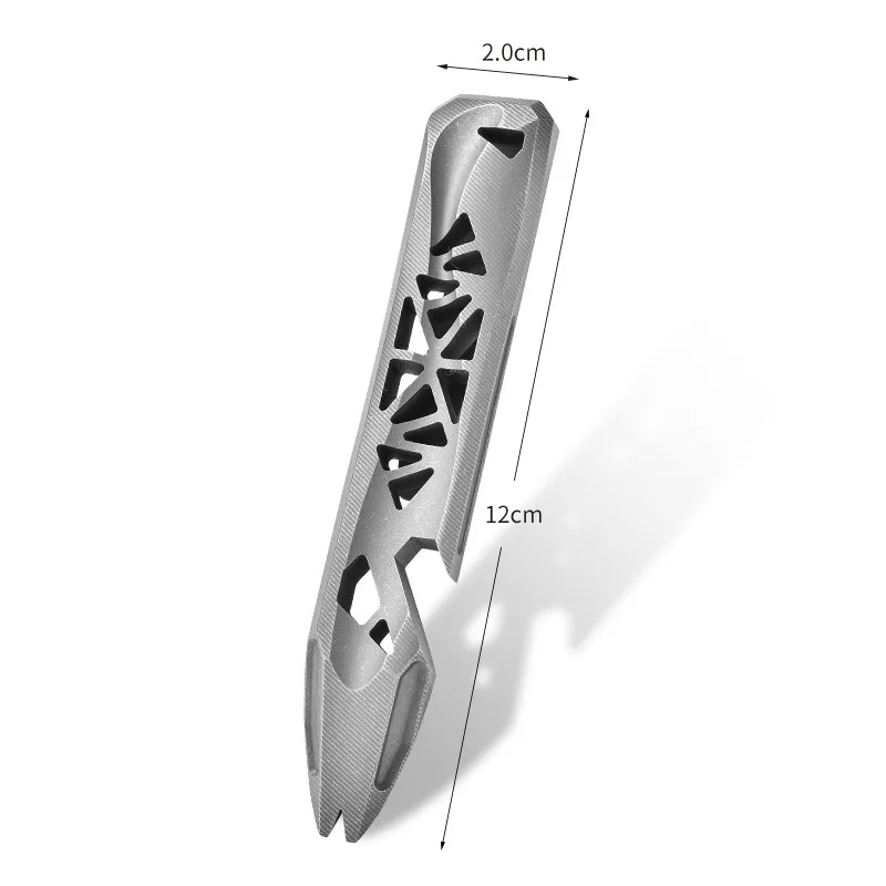 Titanium Alloy Hollow‑out Pry Bar, Nail Puller, Bottle Opener & Wrench, Mini EDC Multi‑Tool,Outdoor Survival Gear for Wilderness