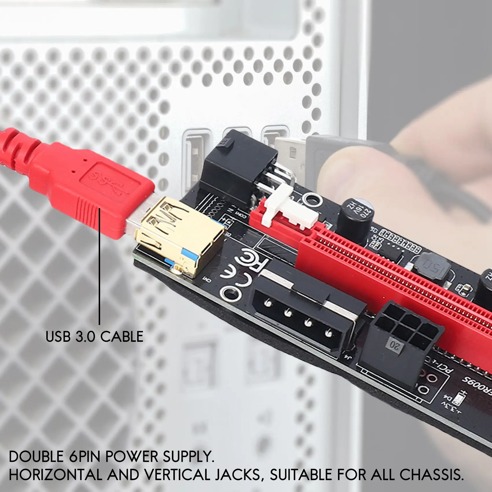 Карта расширения Райзера VER 009S PCIE для карточки Райзера для майнинга GPU