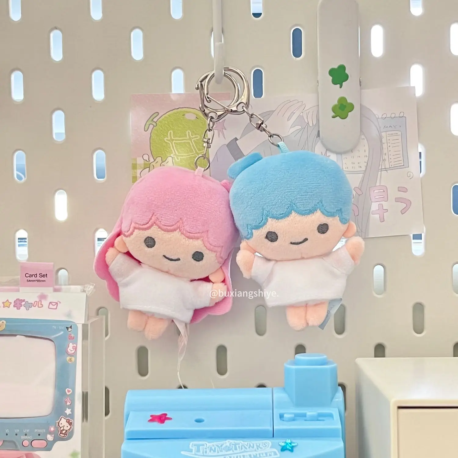 ليتل التوأم دلاية شكل نجمة أفخم ألعاب الدمى على ظهره قلادة لطيف فتاة حلوة زوجين المفاتيح ألعاب من القطيفة على ظهره قلادة دمى هدايا #4