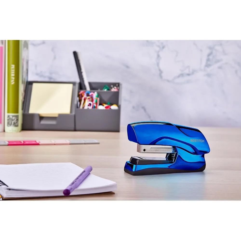Heavy Duty Stapler, 40 Sheet Capacity, No Jam, Compact Design for Office or Classroom Use in Metallic Blue