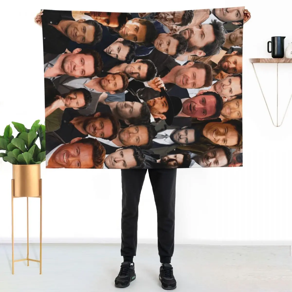 Hugh Jackman Photo Collage Throw Blanket Decorative Sofa Personalized Gift decorative Soft Plaid funny gift For Baby Blankets