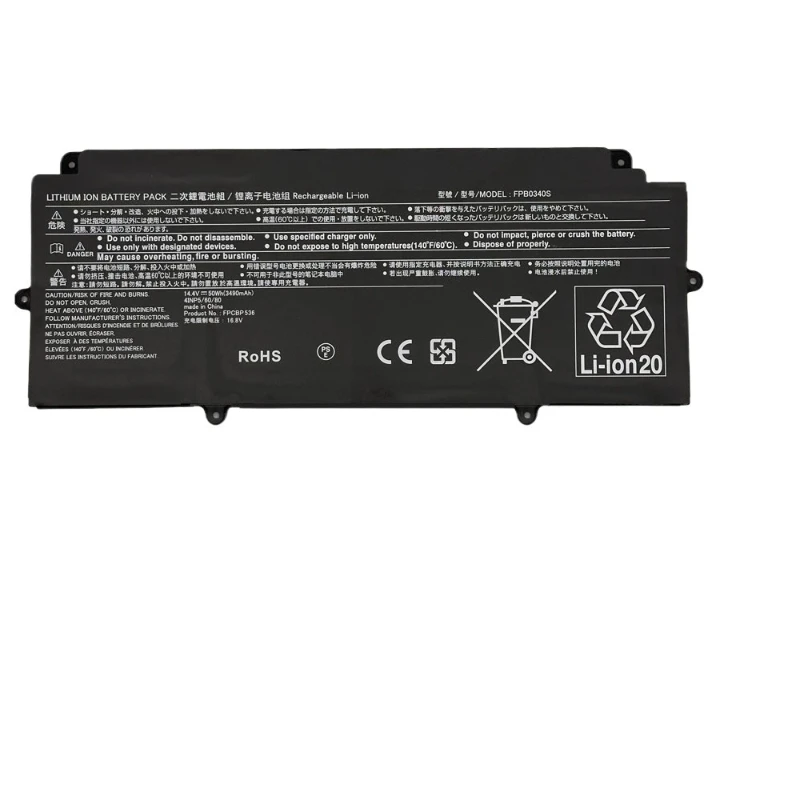 14.4V 50Wh 3490mAh FPCBP536 FPB0340S Laptop Battery for Fujitsu LifeBook U937 U938 U939 U939X U9310 U9310X U9311X Series