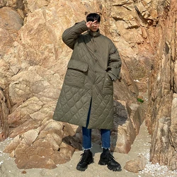 MRCYC Men's Winter Cotton Jacket Long Style Korean Trendy Loose Military Coat Stylish Student Casual Wear Standard Fit