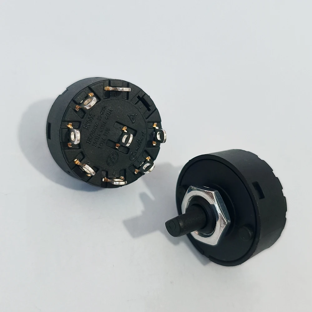 2 Stück 125/250VAC 14MM Runder Drehschalter 4/6/7/8/9-polig 3/5/6/7/8 Schalter für Elektroofen, Teekanne, Mixer, Netzschalter – Detail 2