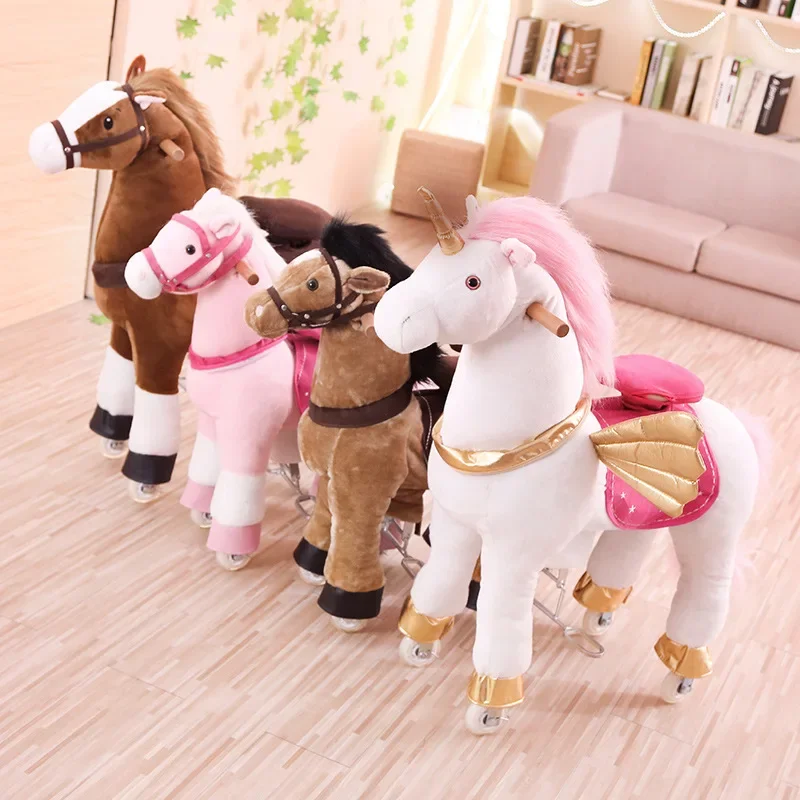 Jumping horse vault mount children's toy horse large baby birthday gift multi-color optional