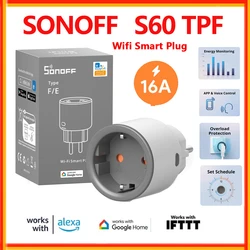 SONOFF S60 TPF Wifi Smart Plug With Energy Monitoring Smart Socket Remote Control Timer Schedule Smart Scene Via ewelink Alexa