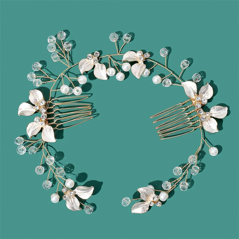 Bridal Hair Combs Headwear Wedding Hair Accessories Fashion Shaped Headdress Hair Bride Elegant Woman Hair Headbands