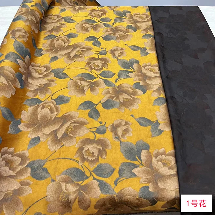 Autumn and Winter Wide Jacquard Real Silk Song Dynasty Brocade Xiangyun Yarn Fabric Trench Coat Cheongsam Clothing