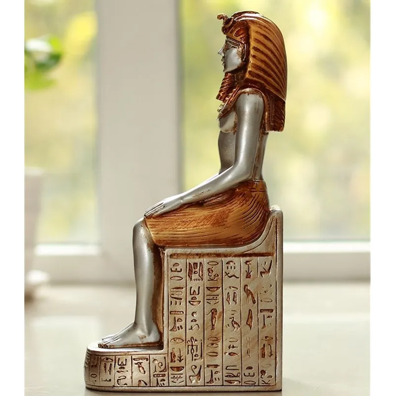 2Pcs/set Ancient Egypt King Pharaoh Bookends Statue Resin Crafts Retro Figure Book End Sculpture Home Decor Room Display