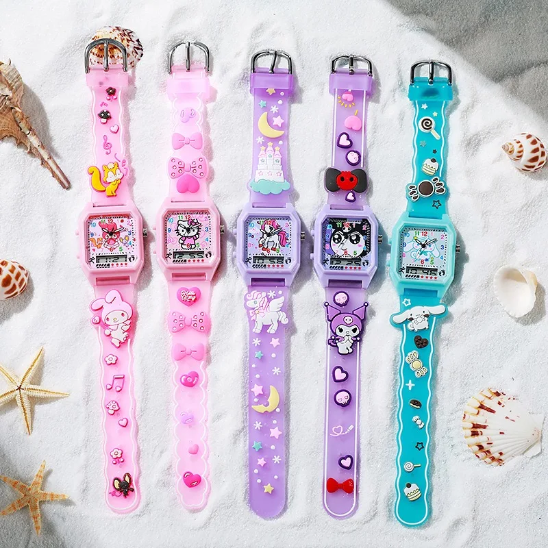 Cartoon Hello Kitty Orologi per bambini Kuromi Melody orologio digitale Studente Festa Bambini Ragazze Regali Regalo di compleanno