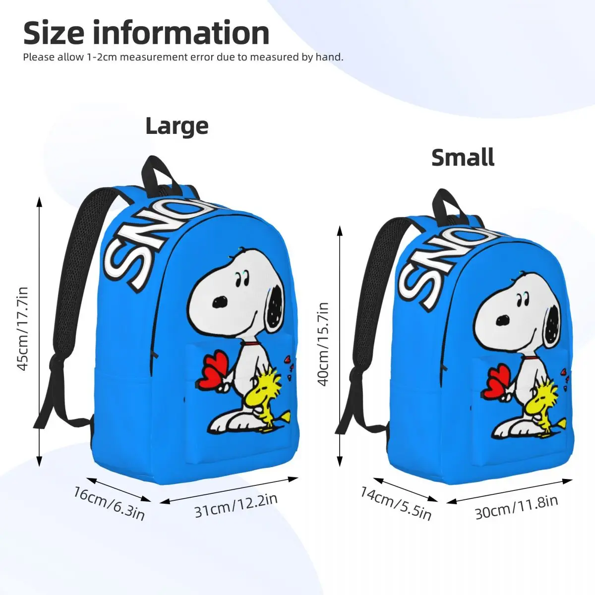 Lightweight Pinky Pink Kindergarten Bag Weekend Picnic Multi Compartment Snoopy Teen Girl  Adult Laptop Bag Back To School Gift