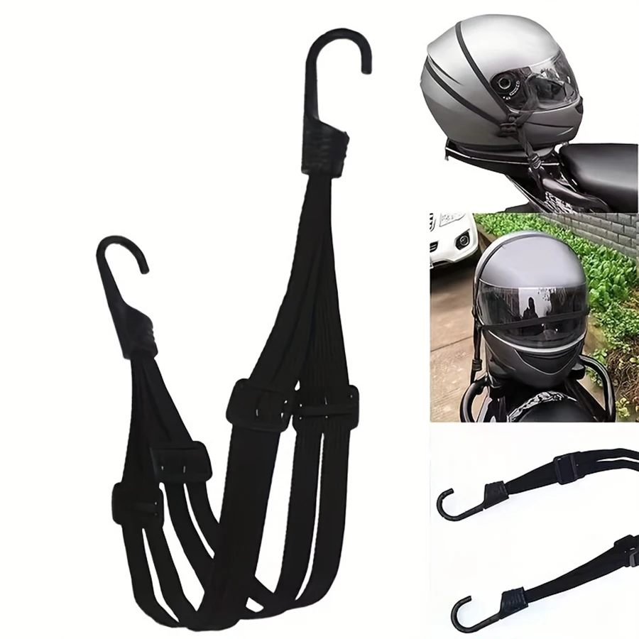 

60cm/90cm/Motorcycle Back Seat Helmet Strips Elastic Rope Motorcycle Helmet Fixed Strap Adjustment Fix Rope Goods Strap