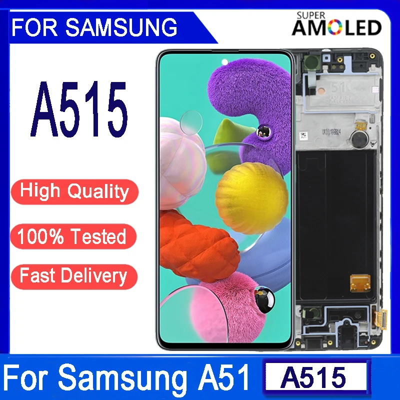 super-amoled-65-lcd-for-samsung-a51-lcd-a515-a515f-a515f-ds-a515fd-display-touch-screen-digitizer-sensor-assembly-with-frame
