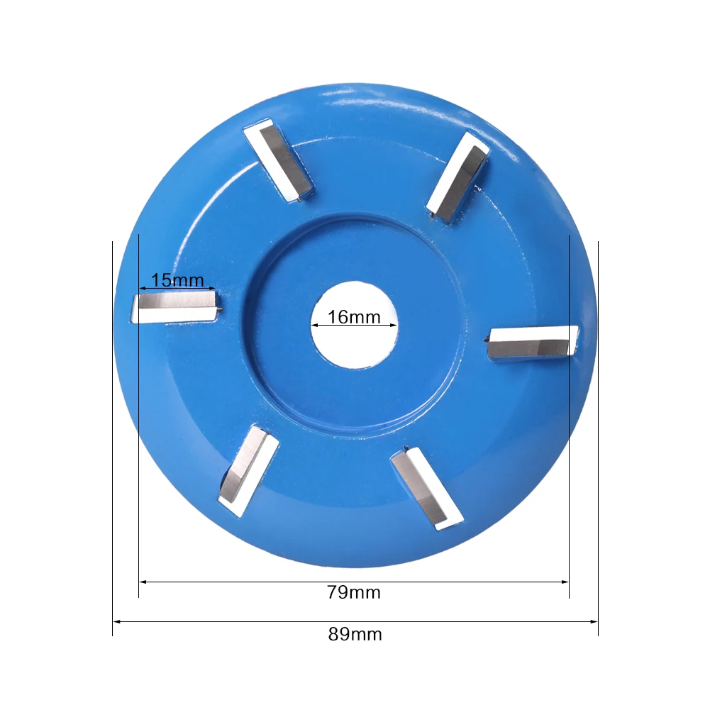 90mm Diameter 16mm Bore Six Teeth Woodworking Turbo Tea Tray Digging Wood Carving Disc Tool Milling Cutter for Angle Grinder