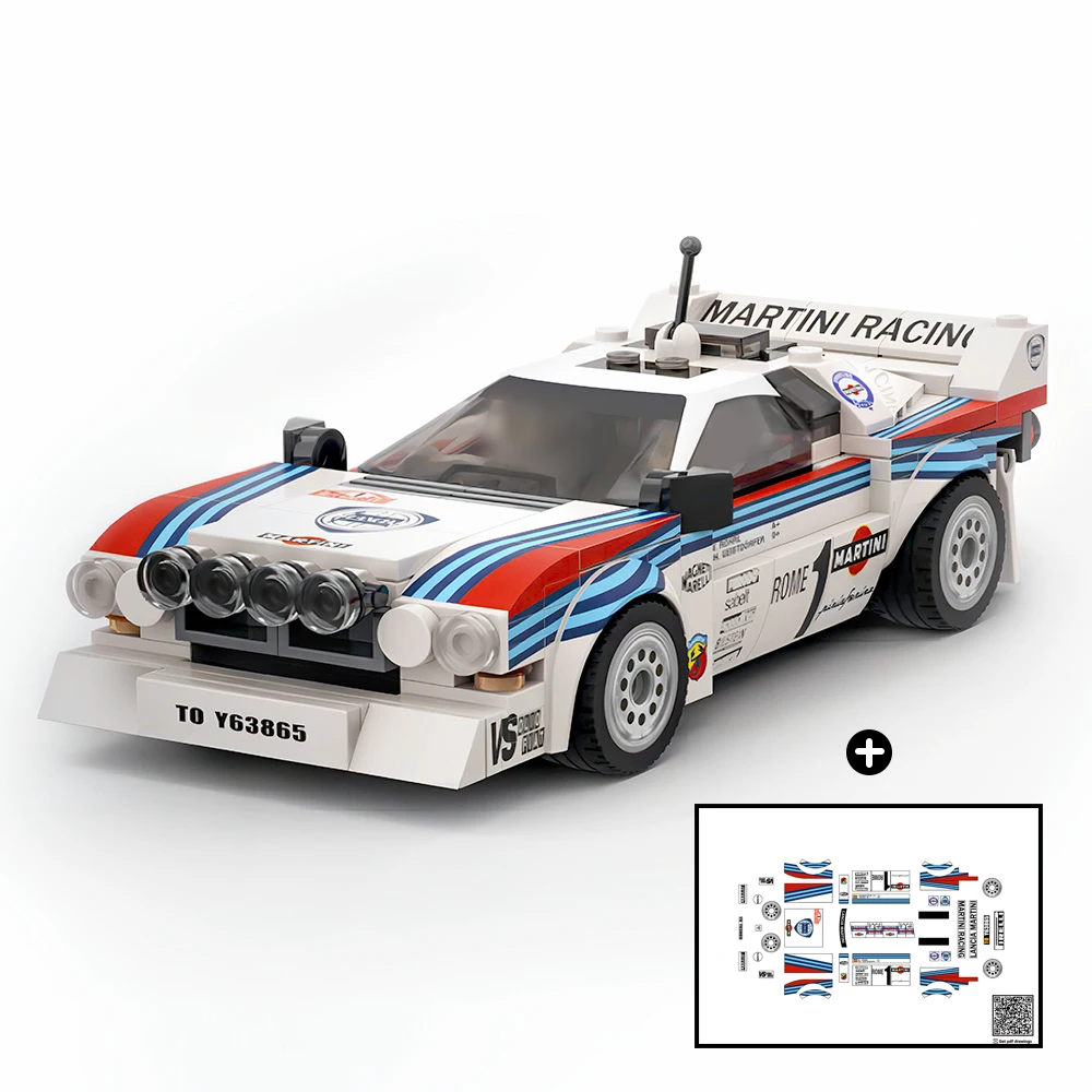 

244 шт. строительные блоки MOC Lancia Rally 037 Martini гонки-победитель Ралли Монте-Карло 1983 игрушечные кирпичи «сделай сам» новогодние праздничные подарки