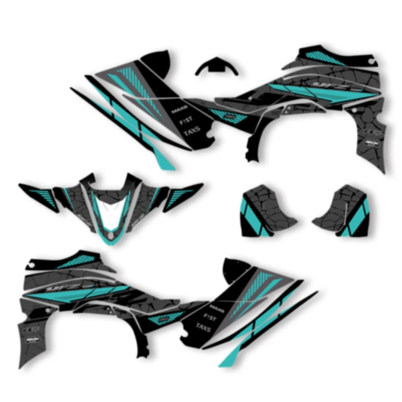 

DSMTECH Custom Motorcycle Graphics Enduro Decals Stickers Kits For YAMAHA YFZ450R ATV 2014 2015 2016 2017-2021 002