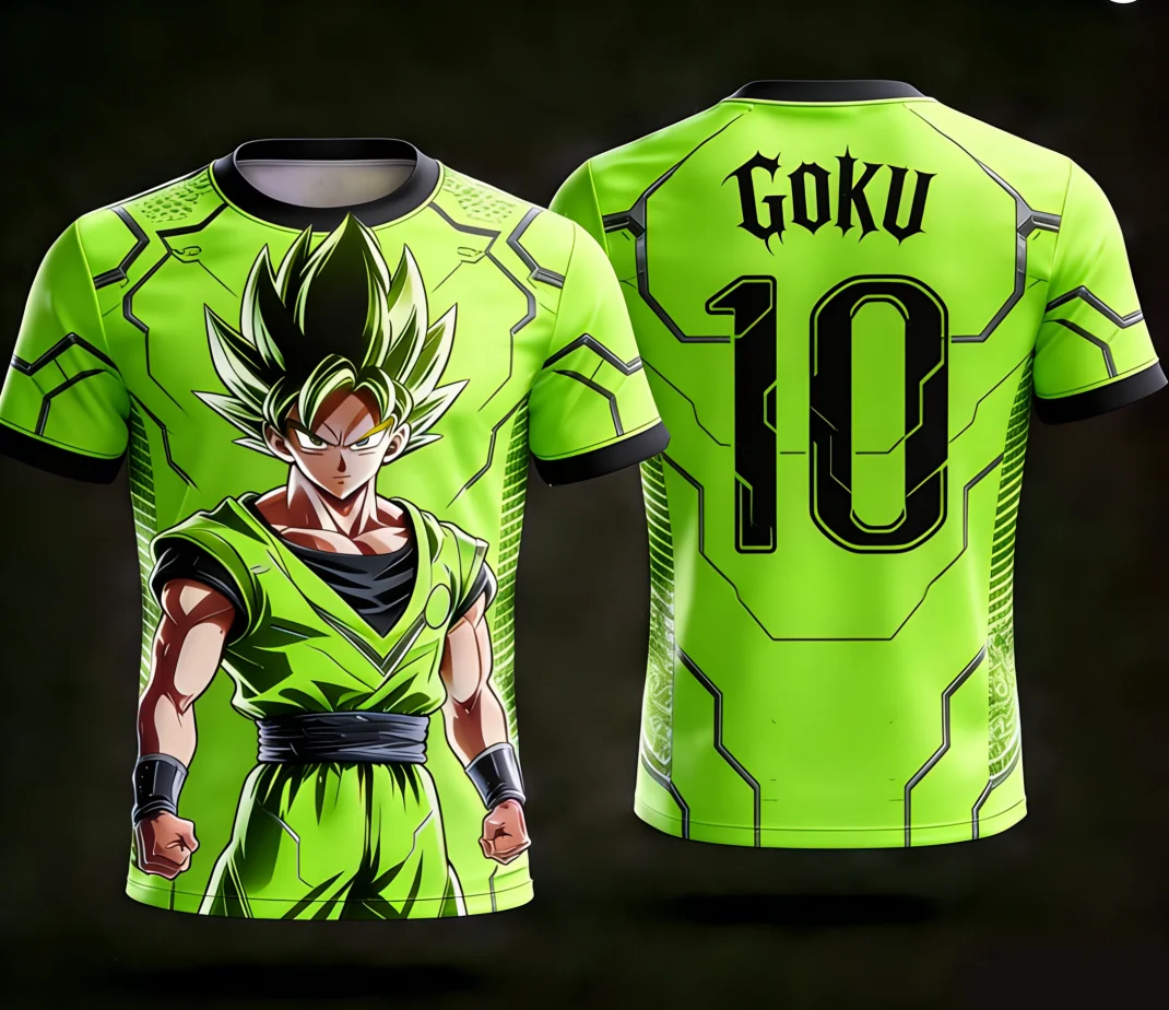 2026 Dragon Ball Official 3D Print Goku 10# Football Jersey Training Wear Parent-child S-6XL 90cm-160cm Trendy Tees - view 4