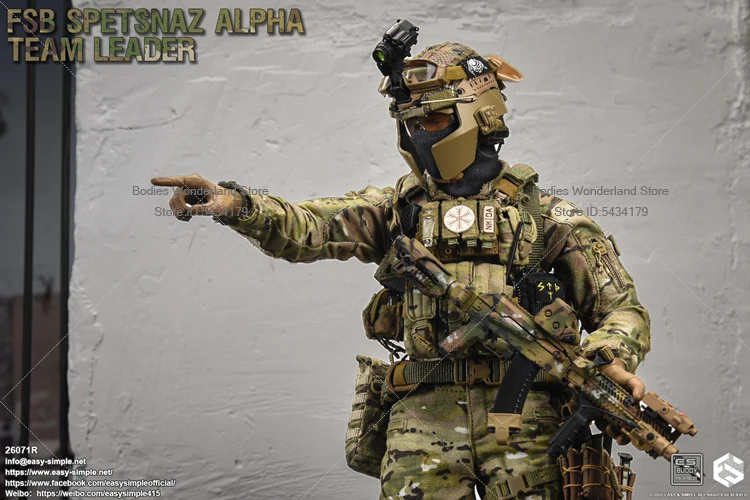 Em estoque esay & simples es 26071r 1/6 escala soldado masculino fsb federação russa forças especiais 12 Polegada figura de ação boneca coleção