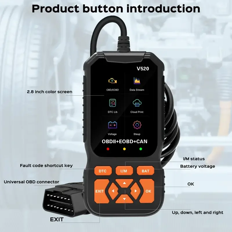 V520 profesjonalne narzędzie mechanik czytnik kodów diagnostycznych skaner obd2 narzędzie diagnostyczne czysty skaner systemu kodów usterek silnika