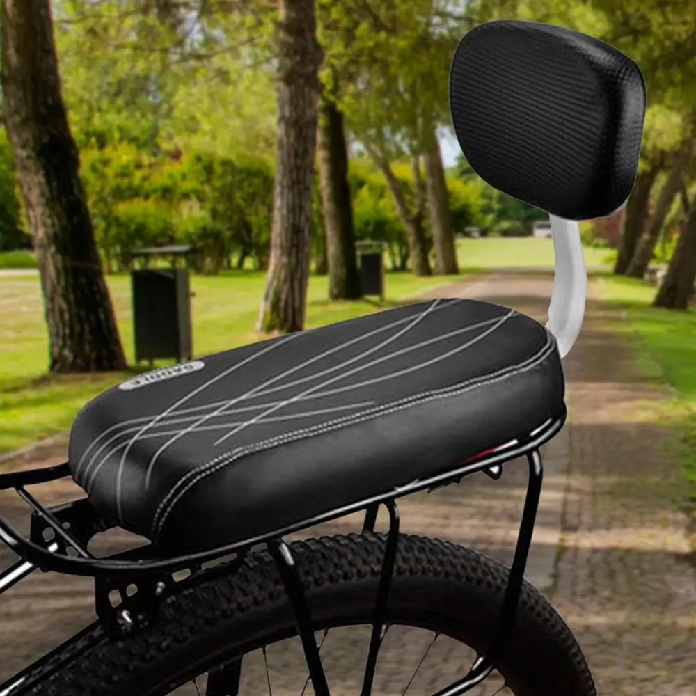 Fahrrad Rücksitz Fahrrad Wasserdicht PU Leder Weiche Kissen Hinten Rack Sitz Kinder Sitz Mit Rückenlehne Fahrrad Zubehör – Detail 5