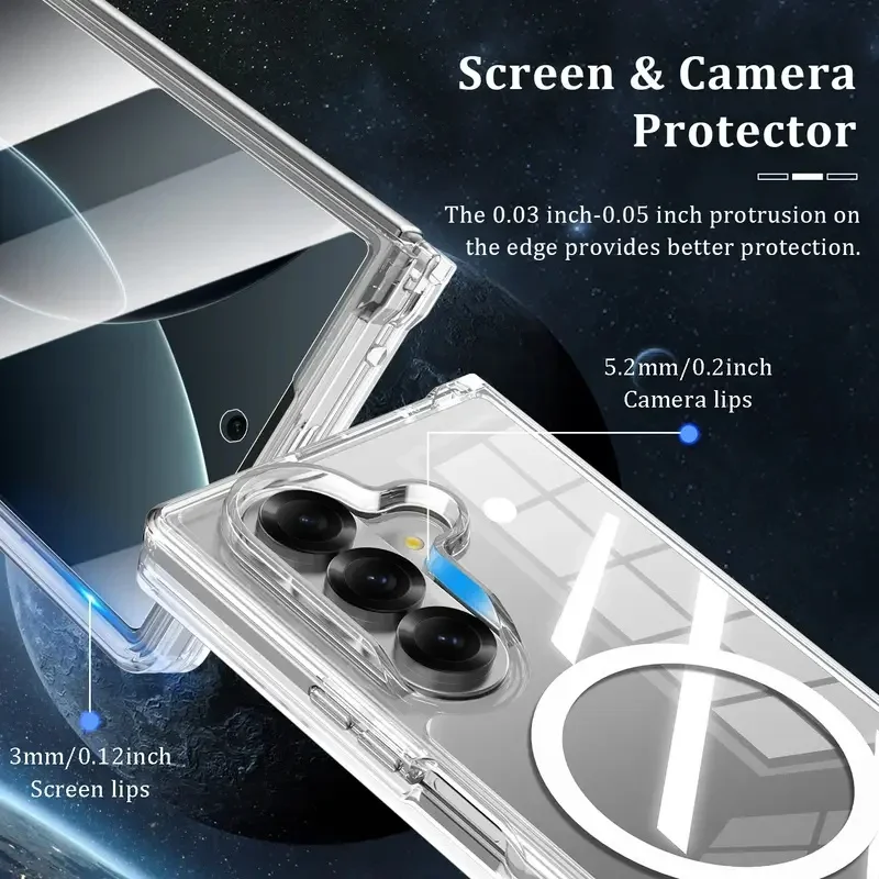 สําหรับ Magsafe เคสโทรศัพท์แม่เหล็กสําหรับ Samsung Galaxy Z พับ 7 zfold7 zfold6 สนับสนุนไร้สายชาร์จฝาหลัง Anti-shock กรณี