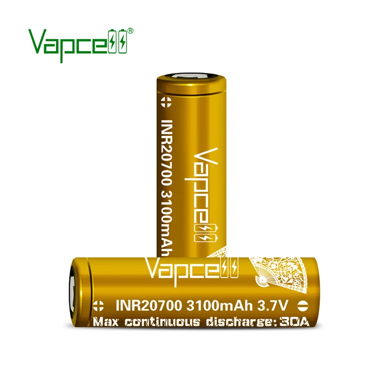 Real Capacity Original Vapcell 20700 Battery INR20700 Batteries 3000mah/3100mah/3200mah/3500mah 3.7V 30A Rechargable Cell ForMod