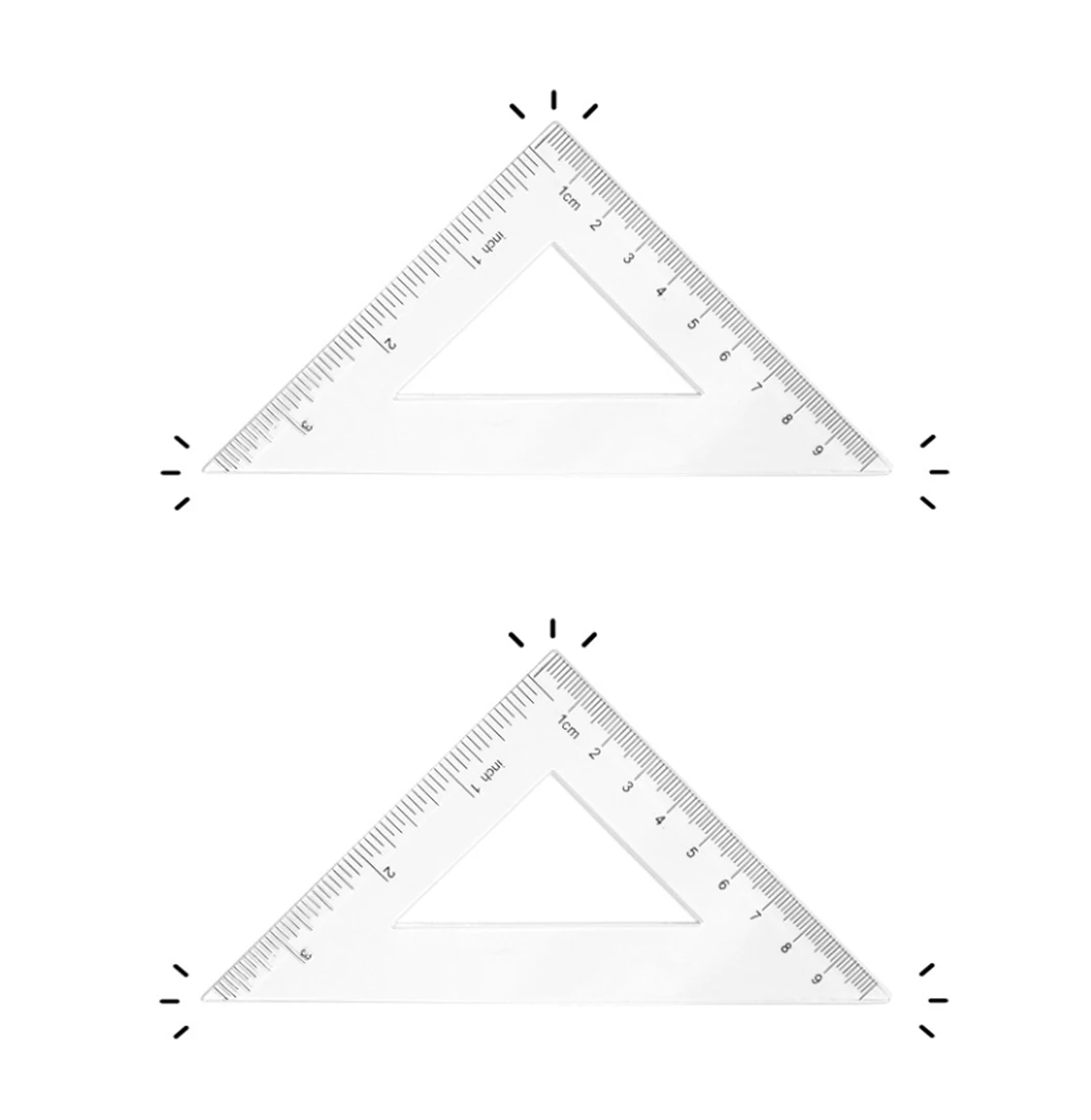 Stationery Set Simple Design Triangle Ruler Student Ruler Set Exquisite Workmanship Protractor Set For School Student Use