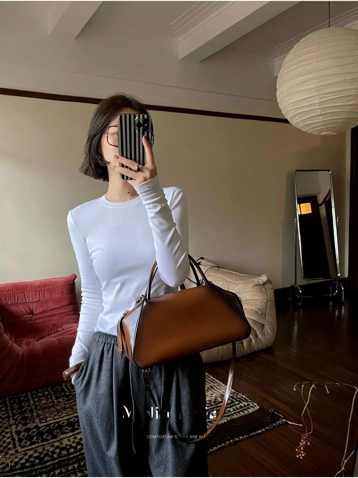 

Molin Приятная для кожи экологически чистая хлопковая футболка с подкладкой из олела Long Sve Fce Basic Sle Осень-зима Белая футболка для поездок на работу Sle S...