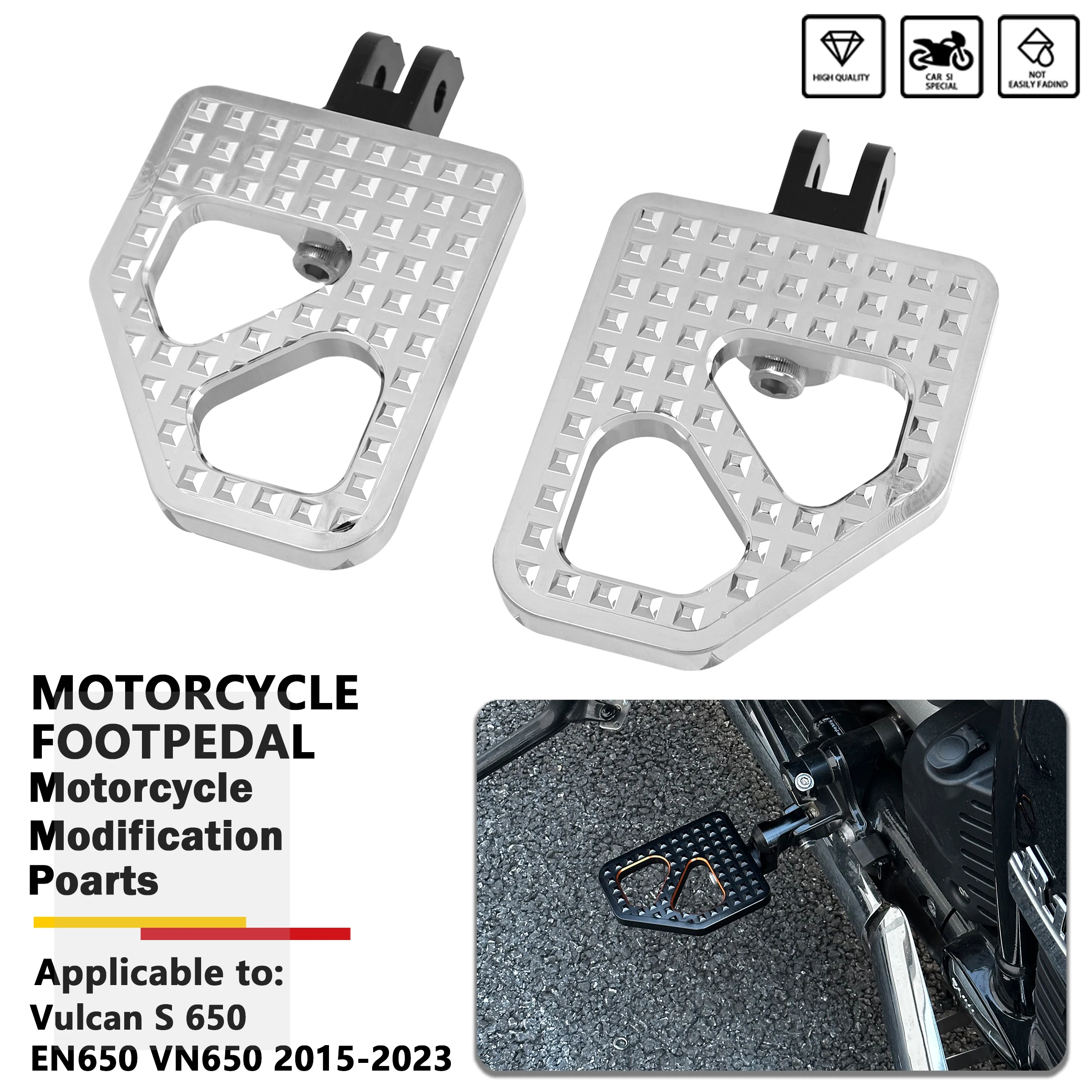 

Motorcycle Front&Rear Foot Rest Rider&Passenger Footboard Wide Footrests Alien For Kawasaki Vulcan S 650 EN650 VN650 2015-2023