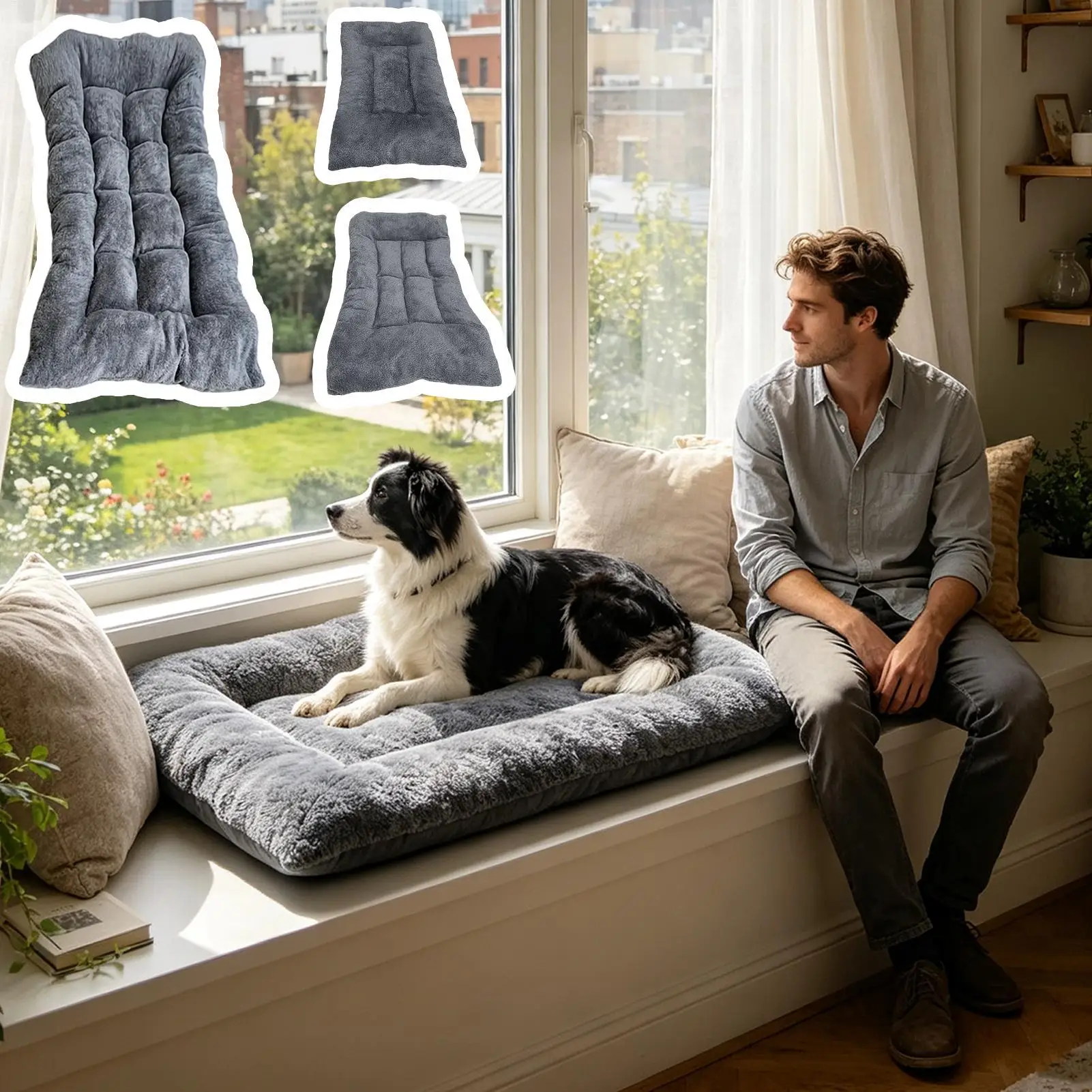 Cat Bed Extra Large Soft Thickened Rectangular Cushion Kennel Pad For Small Medium Large Breed Home Entryway Floor Crate Couch