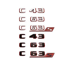 2024 New style Two tone Letters Numbers Emblem C43 C63 C63s for Car Fender Trunk Rear W205 W206 Logo Sticker