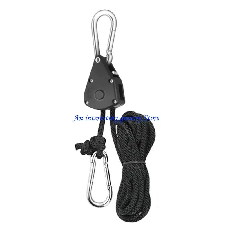 652D Heavy Rope Hanger Adjusted Internal Gear Ratchet Pulleys Rope Plant Growth Tent Rope with Hook