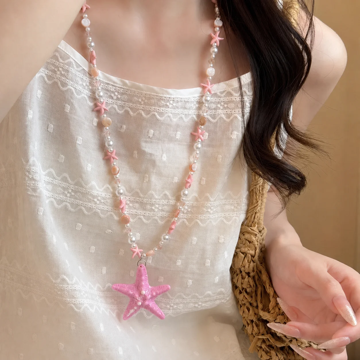 Dried Fruit Necklace Vintage Fruit Resin Pendant Necklace Handmade Beaded Necklace Original For Daily Wear Summer Picnic Casual