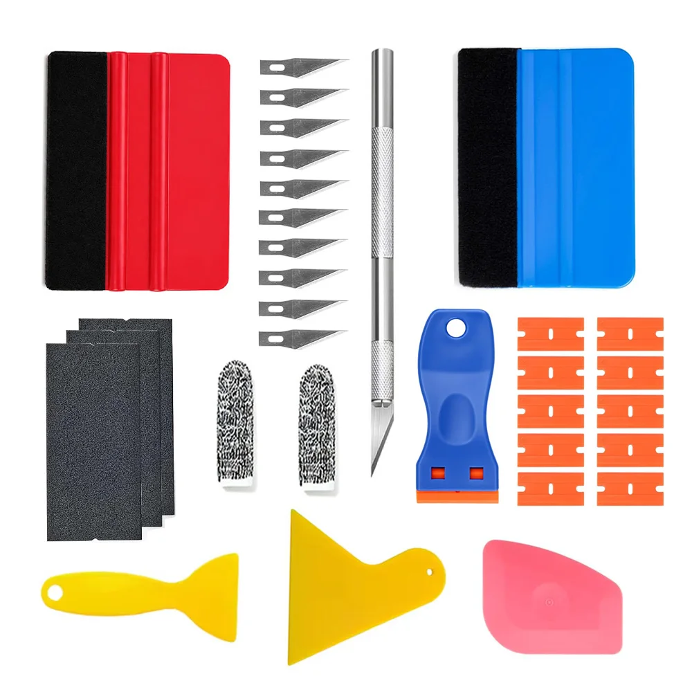 Car Wrapping Tools Kit Auto Foil Set Vinyl Wraps Tool Foil Tools Squeegee Scraper Cutter Knife for Car Wrapping Film Tools Kit