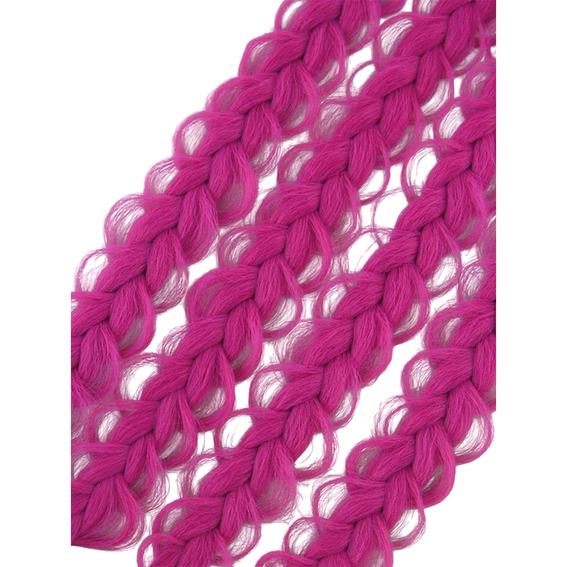 Lila Geflochtene Pferdeschwanz-Haarverlängerungen, Bubble Braid Synthetisches Haar mit Quasten für Cosplay und Partys – Detail 20