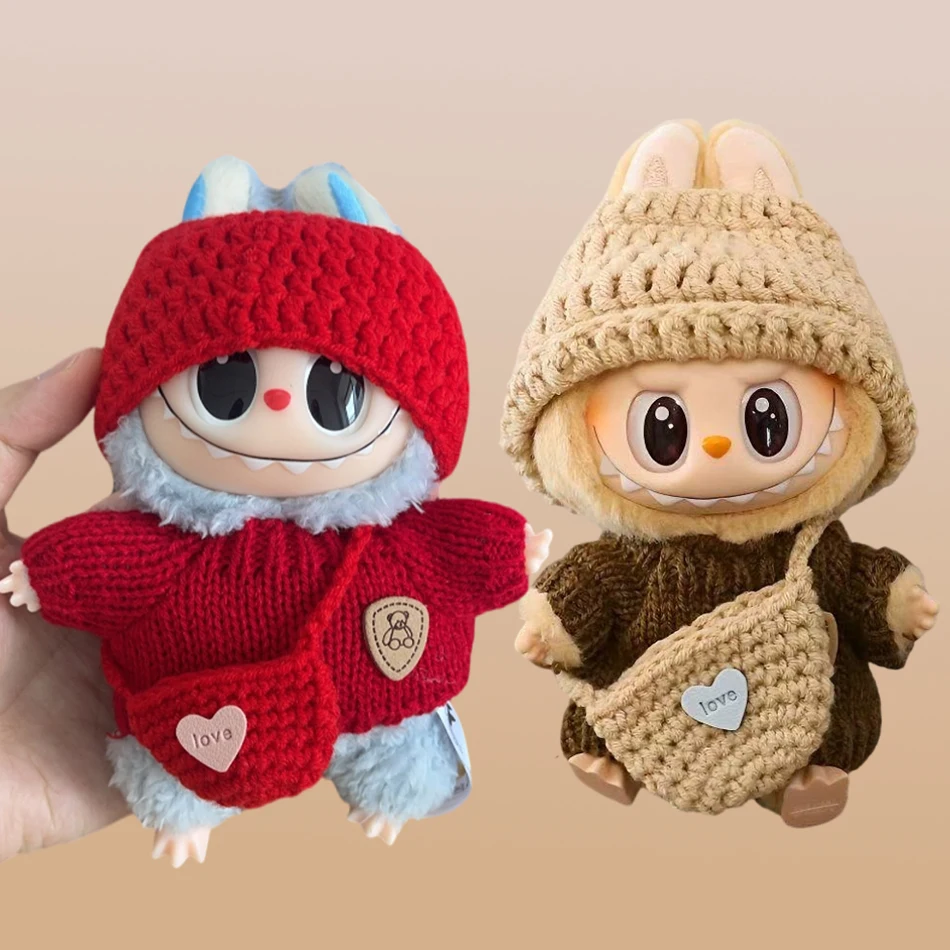 17 سنتيمتر Labubu الملابس العالمي ملابس الطفل قبعة حقيبة Minid محبوك 3 قطعة/الحزمة أفخم القطن إكسسوارات دمي الهدايا الساخن في المخزون #2