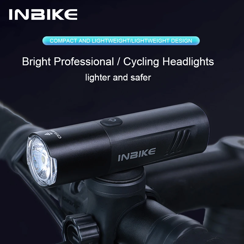 INBIKE Bicycle Light Rechargeable Bike Front Light Super Bright Flashlight Mountain Road Bike Light For Night Riding Accessories