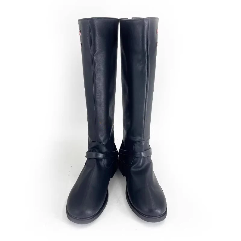Jeu amour et espace profond Caleb Cosplay chaussures bottes noires hommes femme Halloween fête carnaval personnalisé Caleb Farspace Colonel chaussures