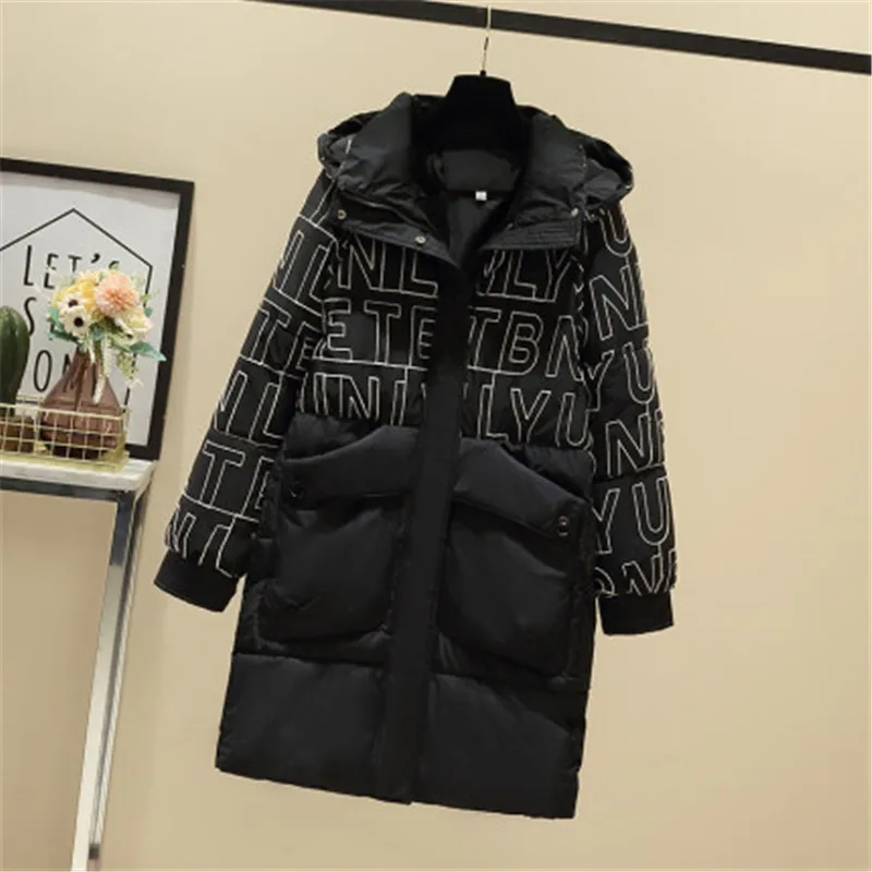 2023 Women Winter Down Cotton Jacket Casual Female Cold Coat Hooded Stand Collar Solid Color Long Sleeve Thick Warm Woman Parka