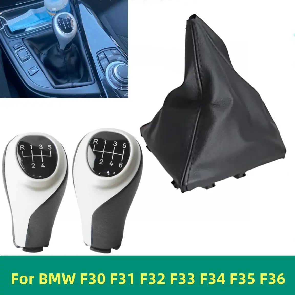 5/6 Speed LHD Manual Gear Shift Knob Gaiter Boot Cover Case For BMW 3 Series F30 F31 F32 F33 F34 F35 F36 Car Styling Accessories