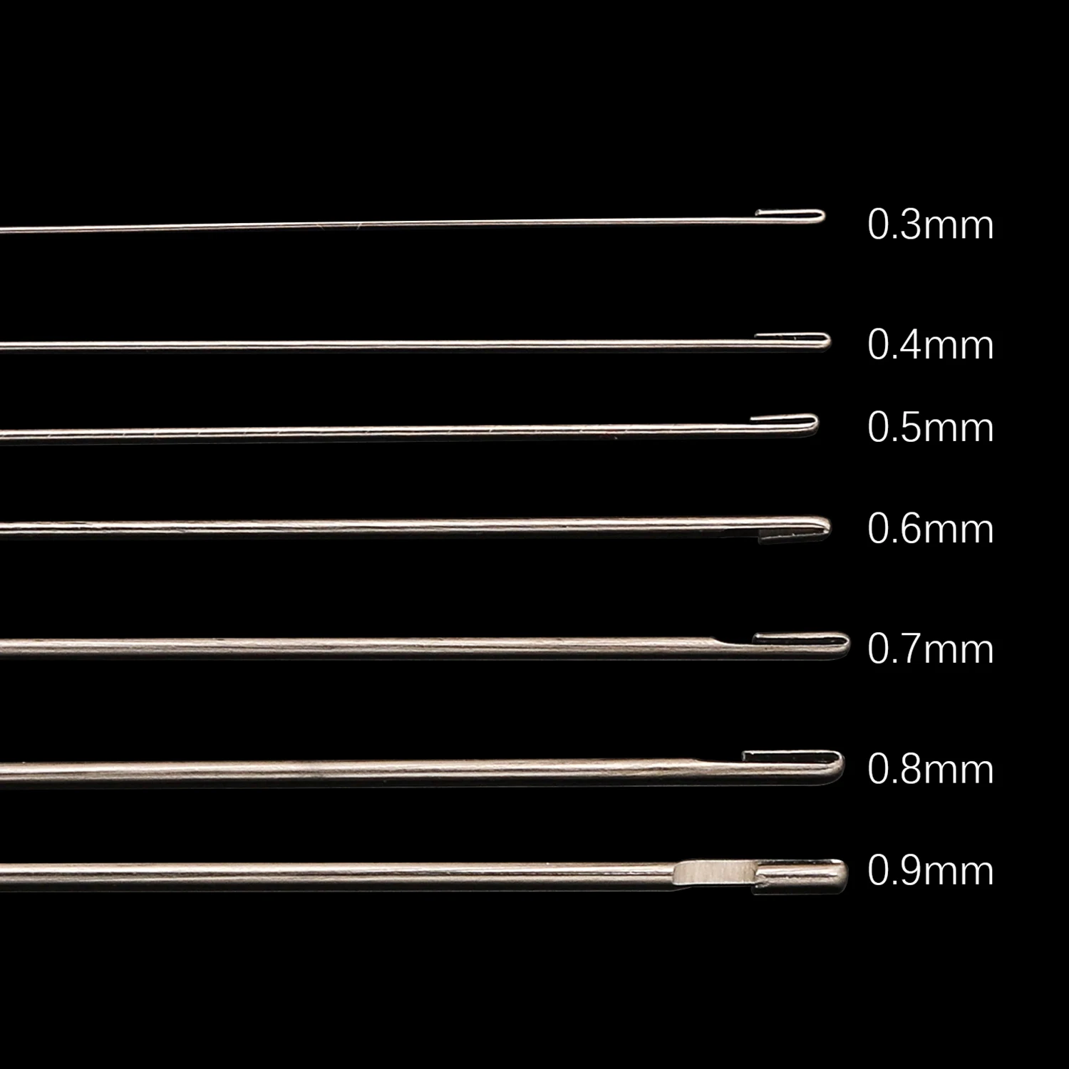 1-7Pcs 0.3-0.9mm Stainless Steel Beading Needles Easy Thread String Cord Test Tube Packaging Pins For DIY Jewelry Making Tools