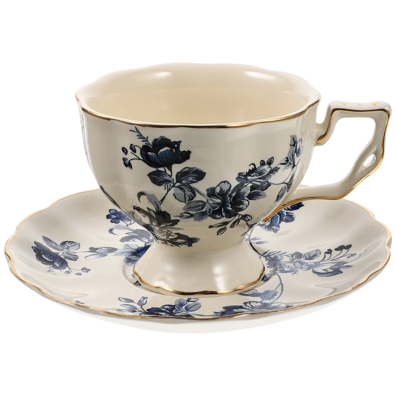 

1Set Ceramic Coffee Cup Saucer Lightweight Milk Drinking Mug European Style for Daily Use Home Office Cafe