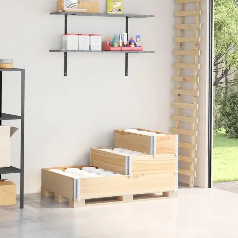Jardinière surélevée à 3 niveaux 120 x 80 cm en bois de pin naturel, panneaux épais et charnières robustes. Fenêtre ouverte pour une aération optimale, pliable pour gagner de la place, idéale pour aménager un jardin, un patio et un espace extérieur.