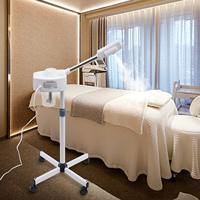 800W Facial Steamer for Deep Skin Care, Adjustable Height, Ozone Sterilization, Nano-Ionic Mist, 4 Wheels, Large Capacity for