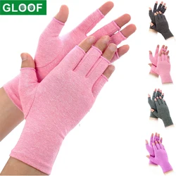 1Pair Copper Arthritis Gloves Half Finger Gloves Fingerless Gloves For Women Compression Gloves For Arthritis,Carpel Tunnel Pain