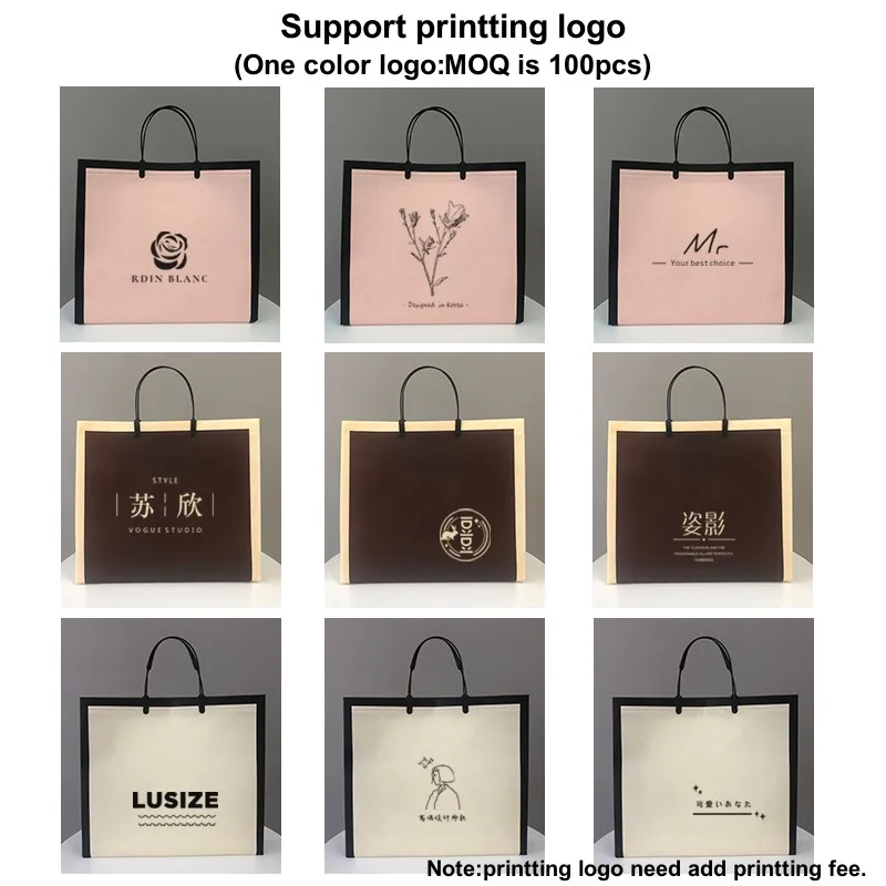 StoBag 10 pezzi Tote bag in tessuto Non tessuto Shopping tessuto donna eco-friendly Storage sacchetti grandi riutilizzabili Logo personalizzato