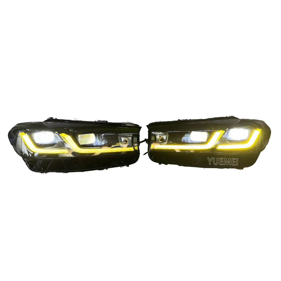

Suitable for BMW 5 Series G30 LCI Black Shadow Color LED Headlights Yellow Drl Plug and Play
