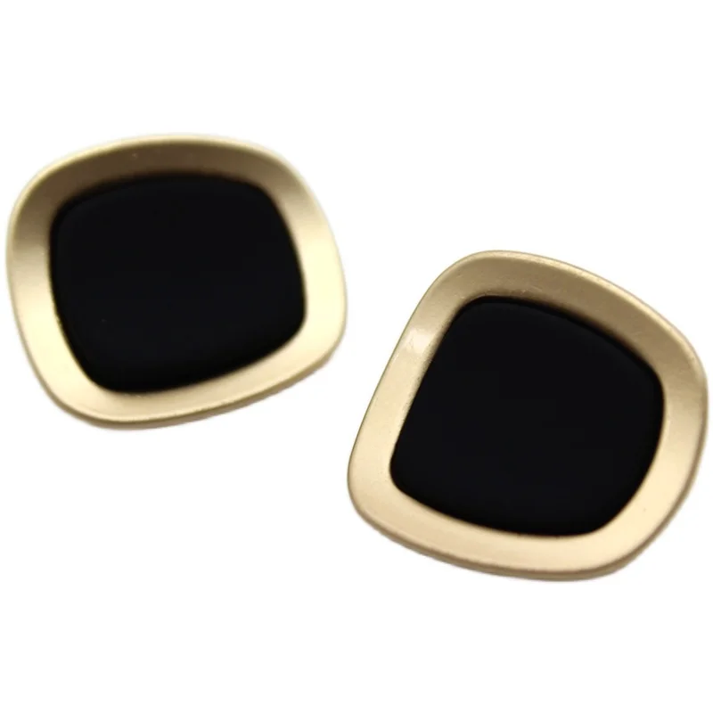 10Pcs/lot 17-25mm Multicolor sunken shape metal button rectangular beige black coffee sweater hair rope decorative button C306