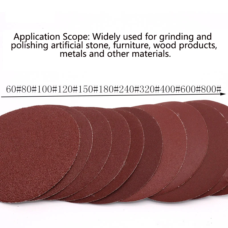 4Inch 100mm Round Hook and Loop Sandpaper Woodworking Metal Grinding Disc Abrasive Polishing Tool For Polishing 20pcs/Set