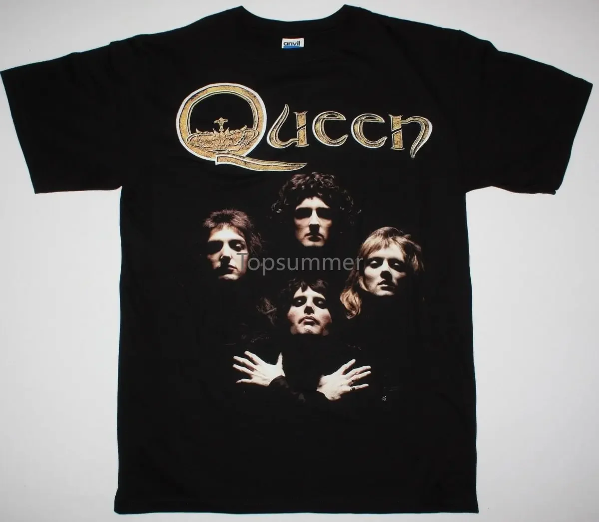 

Queen Ii Bohemian Rhapsody Freddie Mercury Brian May Rock New Rare Black T Shirt Print T Shirt Men Summer Top Tee